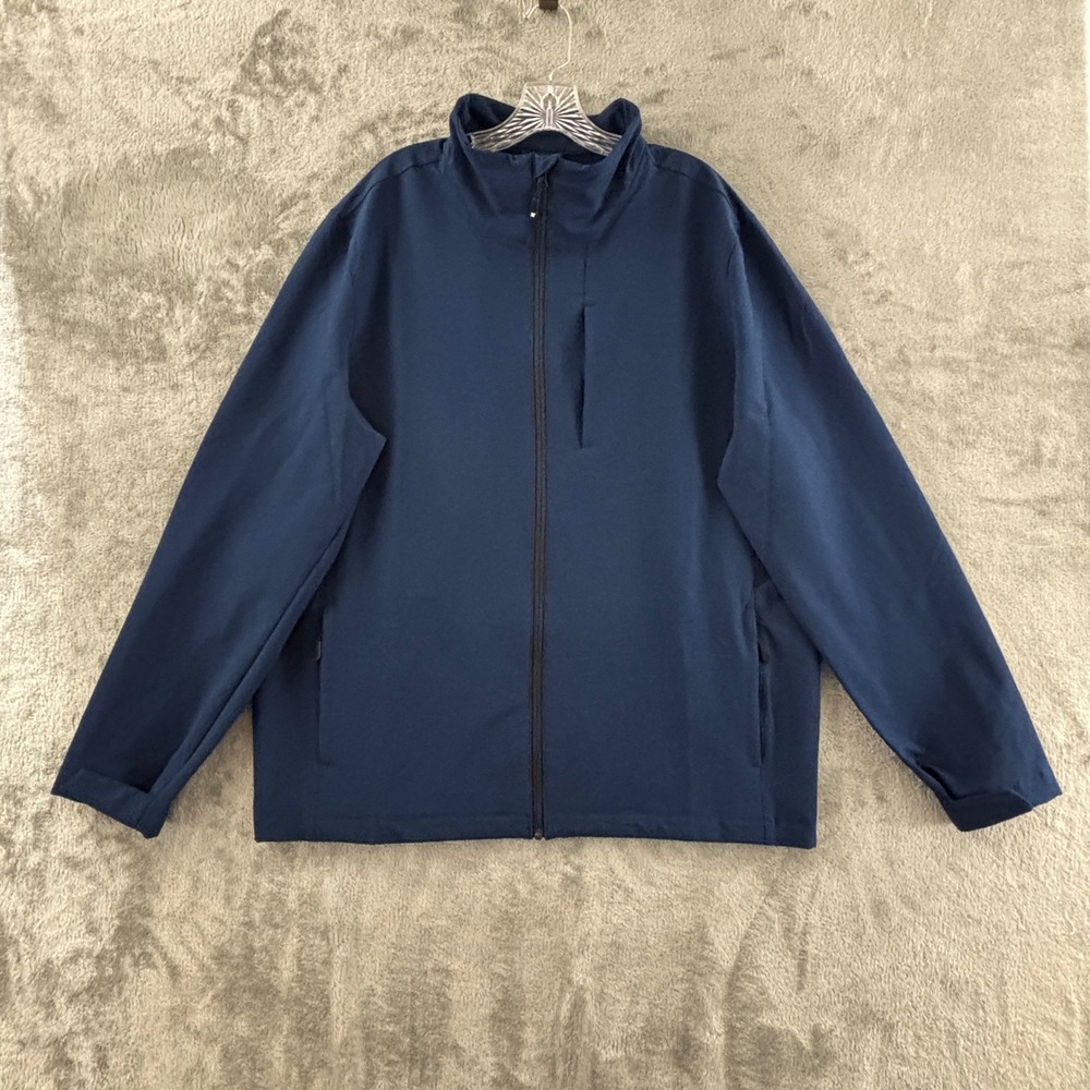 32 Degrees Softshell‎ Jacket Mens XL Navy Blue Full Zip Fleece Lined Pockets